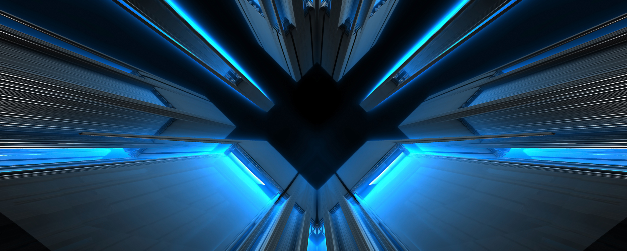 Futuristic 3D Render for Black and Blue Background