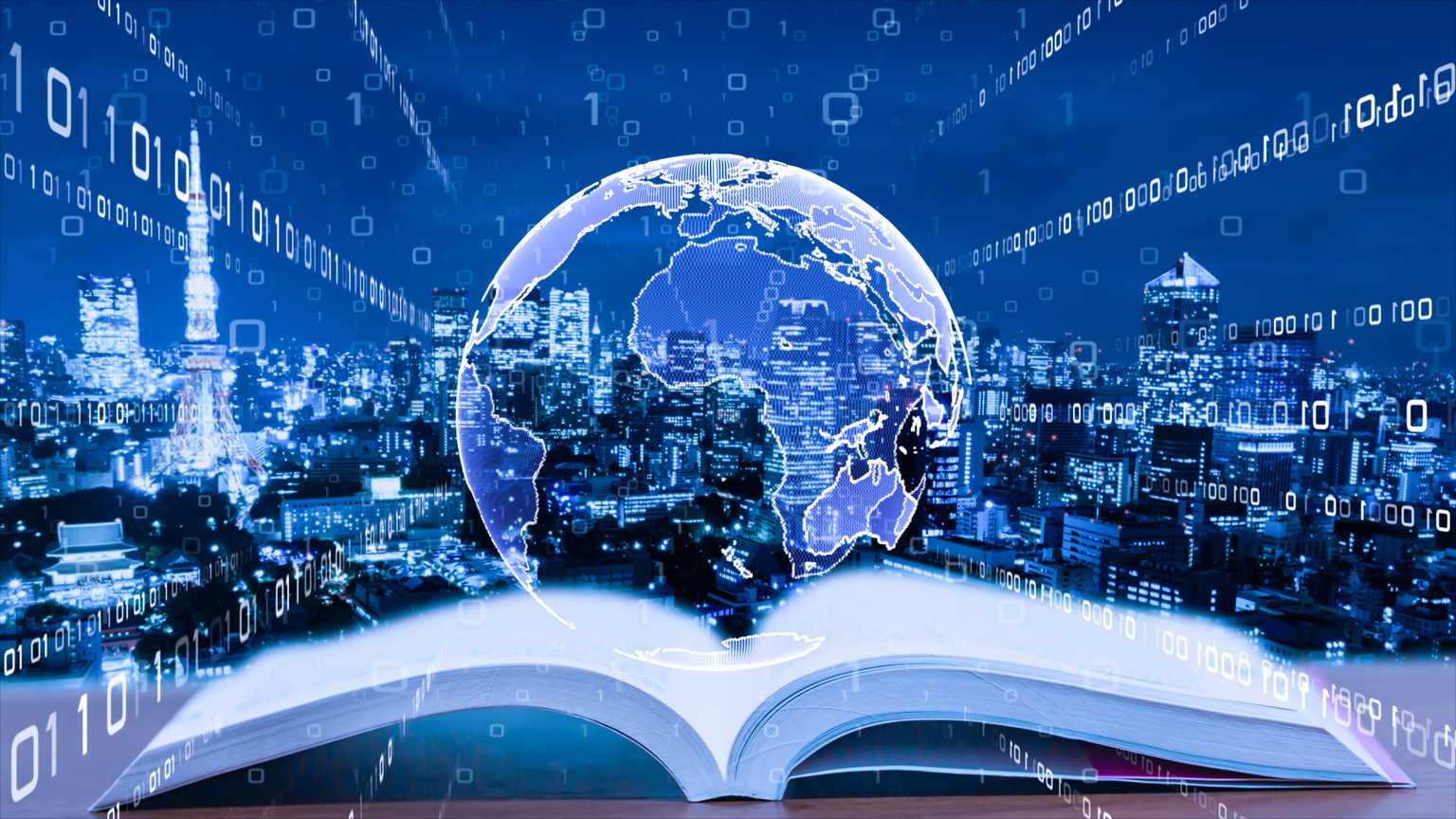 5G and AI technology, Global communication network concept.