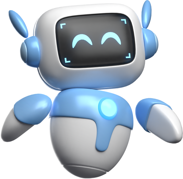 3D Happy Robot Illustration